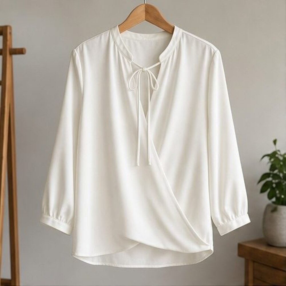 Ivory Pleated Blouse